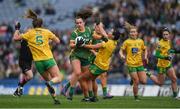 10 April 2022; Emma Duggan of Meath is tackled by Nicole McLaughlin of Donegal during the Lidl Ladies Football National League Division 1 Final between Donegal and Meath at Croke Park in Dublin. Photo by Brendan Moran/Sportsfile