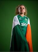 8 April 2022; Leanne Kiernan during a Republic of Ireland Women squad portrait session at Castleknock Hotel in Dublin. Photo by Stephen McCarthy/Sportsfile