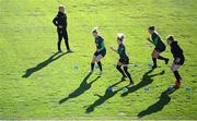 10 April 2022; Manager Vera Pauw watches over players warming up during a Republic of Ireland women training session at the Gamla Ullevi Stadium in Gothenburg, Sweden. Photo by Stephen McCarthy/Sportsfile