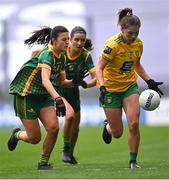 10 April 2022; Tara Hegarty of Donegal in action against Emma Troy of Meath during the Lidl Ladies Football National League Division 1 Final between Donegal and Meath at Croke Park in Dublin. Photo by Piaras Ó Mídheach/Sportsfile