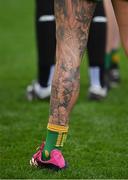 10 April 2022; Tattoos on the leg of Tanya Kennedy of Donegal after the Lidl Ladies Football National League Division 1 Final between Donegal and Meath at Croke Park in Dublin. Photo by Brendan Moran/Sportsfile