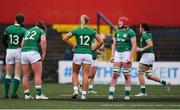 10 April 2022; Aoife Wafer of Ireland , second from right, with teammates as they await a TMO decision during the Tik Tok Women's Six Nations Rugby Championship match between Ireland and Italy at Musgrave Park in Cork. Photo by Eóin Noonan/Sportsfile