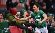 10 April 2022; Lucy Mulhall of Ireland with supporters after the Tik Tok Women's Six Nations Rugby Championship match between Ireland and Italy at Musgrave Park in Cork. Photo by Eóin Noonan/Sportsfile