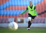10 April 2022; Lily Agg during a Republic of Ireland women training session at the Gamla Ullevi Stadium in Gothenburg, Sweden. Photo by Stephen McCarthy/Sportsfile