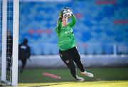 10 April 2022; Goalkeeper Courtney Brosnan during a Republic of Ireland women training session at the Gamla Ullevi Stadium in Gothenburg, Sweden. Photo by Stephen McCarthy/Sportsfile