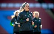 10 April 2022; Lily Agg during a Republic of Ireland women training session at the Gamla Ullevi Stadium in Gothenburg, Sweden. Photo by Stephen McCarthy/Sportsfile