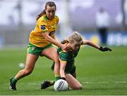 10 April 2022; Stacey Grimes of Meath in action against Blathnaid McLaughlin of Donegal during the Lidl Ladies Football National League Division 1 Final between Donegal and Meath at Croke Park in Dublin. Photo by Piaras Ó Mídheach/Sportsfile