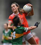 10 April 2022; Aimee Mackin of Armagh in action against Julie O'Sullivan of Kerry during the Lidl Ladies Football National League Division 2 Final between Armagh and Kerry at Croke Park in Dublin. Photo by Piaras Ó Mídheach/Sportsfile