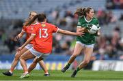 10 April 2022; Ciara Murphy of Kerry is tackled by Aimee Mackin of Armagh  during the Lidl Ladies Football National League Division 2 Final between Armagh and Kerry at Croke Park in Dublin. Photo by Brendan Moran/Sportsfile