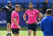 11 April 2022; Garry Ringrose, left, and Robbie Henshaw during Leinster rugby squad training at Energia Park in Dublin. Photo by Brendan Moran/Sportsfile