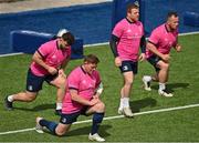 11 April 2022; Forwards, from left, Michael Milne, Tadhg Furlong, Seán Cronin and Ed Byrne during Leinster rugby squad training at Energia Park in Dublin. Photo by Brendan Moran/Sportsfile