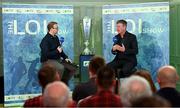 11 April 2022; Republic of Ireland manager Stephen Kenny, right, and MC Oisin Langan during the The LOI Show at Riverside Hotel in Sligo. Photo by Ramsey Cardy/Sportsfile