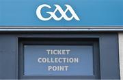 9 April 2022; A GAA ticket collection point near the stadium before the Littlewoods Ireland Camogie League Division 2 Final match between Antrim and Wexford at Croke Park in Dublin. Photo by Piaras Ó Mídheach/Sportsfile