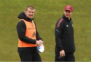 12 April 2022; Munster forwards coach Graham Rowntree, left and Munster senior coach Stephen Larkham during Munster rugby squad training at University of Limerick in Limerick. Photo by Matt Browne/Sportsfile