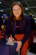 28 April 2004; Bernie Finlay, of Na Fianna, a member of the O'Neills/TG4 Ladies All-Stars team who will play a Rest of Ireland selection at Gaelic Park, New York, is pictured at Dublin Airport prior to departure for the first ever All-Star Tour. Dublin Airport, Dublin. Picture credit; Brian Lawless / SPORTSFILE *EDI*