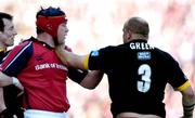 25 April 2004; Anthony Foley, Munster, gets to grips with Will Green, London Wasps. Heineken European Cup 2003-2004, Semi-Final, Munster v London Wasps, Lansdowne Road, Dublin. Picture credit; Brendan Moran / SPORTSFILE *EDI*