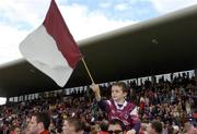 25 April 2004; A young Galway fan celebrates victory over Tyrone. Allianz Football League 2004, Semi-Final Replay, Galway v Tyrone, Pearse Stadium, Galway. Picture credit; Brian Lawless / SPORTSFILE *EDI*