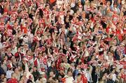 28 April 2004; Polish supporters cheer on their side. Friendly International, Poland v Republic of Ireland, Bydgoszcz, Poland. Picture credit; David Maher / SPORTSFILE *EDI*