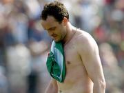 2 May 2004; A dejected Fergal Costello leaves the pitch after defeat to Mayo. Bank of Ireland Connacht Senior Football Championship, New York v Mayo, Gaelic Park, Bronx, New York, USA. Picture credit; Ray McManus / SPORTSFILE *EDI*