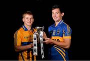 5 August 2013; Clare player Podge Collins, left, and Tipperary captain Niall O’Meara were in Mountshannon Hotel, Co. Clare, today ahead of the Bord Gáis Energy Munster Hurling U-21 Final at Semple Stadium, Thurles, on Wednesday evening at 7.30pm.  The match will also be shown live on TG4 with fans able to vote for their man of the match using the #LaochBGE hashtag on Twitter. Mountshannon Hotel, Mountshannon, Co. Clare. Picture credit: Matt Browne / SPORTSFILE