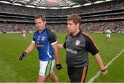 4 August 2013; Kerry manager Eamonn Fitzmaurice and Eoin Brosnan following their side's victory. GAA Football All-Ireland Senior Championship, Quarter-Final, Kerry v Cavan, Croke Park, Dublin. Picture credit: Stephen McCarthy / SPORTSFILE
