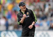 4 August 2013; Mayo manager James Horan celebrates a second half point. GAA Football All-Ireland Senior Championship, Quarter-Final, Mayo v Donegal, Croke Park, Dublin. Picture credit: Stephen McCarthy / SPORTSFILE