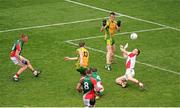4 August 2013; Mayo goalkeeper Robert Hennelly saves a shot from Paddy McBrearty, Donegal. GAA Football All-Ireland Senior Championship, Quarter-Final, Mayo v Donegal, Croke Park, Dublin. Picture credit: Dáire Brennan / SPORTSFILE
