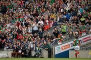 4 August 2013; Mayo supporters stand and applaud as Mayo captain Andy Moran returns to the bench after being substituted in the 49th minute.  GAA Football All-Ireland Senior Championship, Quarter-Final, Mayo v Donegal, Croke Park, Dublin. Picture credit: Ray McManus / SPORTSFILE