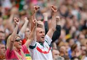 4 August 2013; Mayo supporters celebrate a score. GAA Football All-Ireland Senior Championship, Quarter-Final, Mayo v Donegal, Croke Park, Dublin. Picture credit: Stephen McCarthy / SPORTSFILE