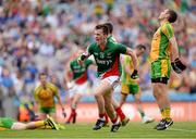 4 August 2013; Cillian O'Connor, Mayo, celebrates after scoring his side's fourth goal. GAA Football All-Ireland Senior Championship, Quarter-Final, Mayo v Donegal, Croke Park, Dublin. Picture credit: Stephen McCarthy / SPORTSFILE