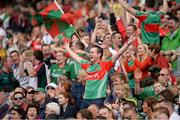 4 August 2013; Mayo supporters celebrate after Cillian O'Connor scored his side's fourth goal. GAA Football All-Ireland Senior Championship, Quarter-Final, Mayo v Donegal, Croke Park, Dublin. Picture credit: Stephen McCarthy / SPORTSFILE