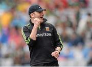 4 August 2013; Mayo manager James Horan celebrates a second half point. GAA Football All-Ireland Senior Championship, Quarter-Final, Mayo v Donegal, Croke Park, Dublin. Picture credit: Stephen McCarthy / SPORTSFILE