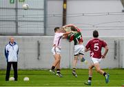 5 August 2013; Darragh Doherty, Mayo, beats Westmeath goalkeeper Joe Hyland to score his side's second goal . Electric Ireland GAA Football All-Ireland Minor Championship Quarter-Final, Mayo v Westmeath, O'Connor Park, Tullamore, Co. Offaly. Picture credit: David Maher / SPORTSFILE