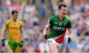 4 August 2013; Cillian O'Connor, Mayo, celebrates after scoring his side's third goal. GAA Football All-Ireland Senior Championship, Quarter-Final, Mayo v Donegal, Croke Park, Dublin. Picture credit: Stephen McCarthy / SPORTSFILE