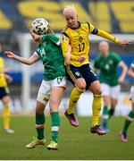 12 April 2022; Heather Payne of Republic of Ireland in action against Caroline Segar of Sweden during the FIFA Women's World Cup 2023 qualifying match between Sweden and Republic of Ireland at Gamla Ullevi in Gothenburg, Sweden. Photo by Stephen McCarthy/Sportsfile