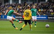 12 April 2022; Katie McCabe of Republic of Ireland shoots to score her side's first goal during the FIFA Women's World Cup 2023 qualifying match between Sweden and Republic of Ireland at Gamla Ullevi in Gothenburg, Sweden. Photo by Stephen McCarthy/Sportsfile