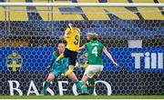 12 April 2022; Kosovare Asllani of Sweden scores her side's first goal during the FIFA Women's World Cup 2023 qualifying match between Sweden and Republic of Ireland at Gamla Ullevi in Gothenburg, Sweden. Photo by Stephen McCarthy/Sportsfile