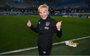 12 April 2022; Republic of Ireland manager Vera Pauw celebrates after the FIFA Women's World Cup 2023 qualifying match between Sweden and Republic of Ireland at Gamla Ullevi in Gothenburg, Sweden. Photo by Stephen McCarthy/Sportsfile