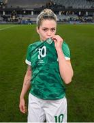 12 April 2022; Denise O'Sullivan of Republic of Ireland after the FIFA Women's World Cup 2023 qualifying match between Sweden and Republic of Ireland at Gamla Ullevi in Gothenburg, Sweden. Photo by Stephen McCarthy/Sportsfile