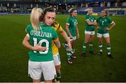 12 April 2022; Katie McCabe of Republic of Ireland, right, with teammate Denise O'Sullivan after the FIFA Women's World Cup 2023 qualifying match between Sweden and Republic of Ireland at Gamla Ullevi in Gothenburg, Sweden. Photo by Stephen McCarthy/Sportsfile
