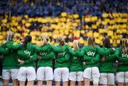12 April 2022; Republic of Ireland players before the FIFA Women's World Cup 2023 qualifying match between Sweden and Republic of Ireland at Gamla Ullevi in Gothenburg, Sweden. Photo by Stephen McCarthy/Sportsfile