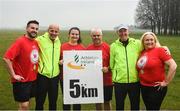 14 April 2022; The Operation Transformation leaders were on hand to launch the Athletics Ireland Race Series sponsored by Sports Travel International which takes place in the Phoenix Park in May, June, and July. Pacers Michael Counsel and Stephen Willoughby with Operation transformation leaders, from left, Stefano Sweetman, Katie Jones, John Ryan and Kathleen Hurley-Mullins in attendance at the launch of Athletics Ireland race series sponsored by Sports Travel International at Phoenix Park in Dublin. Photo by Harry Murphy/Sportsfile