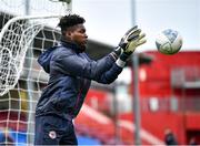 13 April 2022; Joseph Anang during a St Patrick's Athletic open training session at Richmond Park in Dublin. Photo by David Fitzgerald/Sportsfile