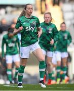 12 April 2022; Megan Connolly of Republic of Ireland warms up before the FIFA Women's World Cup 2023 qualifying match between Sweden and Republic of Ireland at Gamla Ullevi in Gothenburg, Sweden. Photo by Stephen McCarthy/Sportsfile
