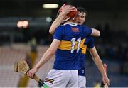 13 April 2022; Cathal Quinn, right, and Kyle Shelly of Tipperary after their side's victory in the 2022 oneills.com Munster GAA Hurling Under 20 Championship Group 2 Round 2 match between Tipperary and Waterford at FBD Semple Stadium in Thurles, Tipperary. Photo by Seb Daly/Sportsfile