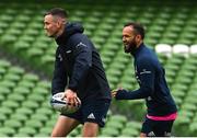 14 April 2022; Jonathan Sexton and Jamison Gibson-Park during a Leinster Rugby captain's run at the Aviva Stadium in Dublin. Photo by Harry Murphy/Sportsfile