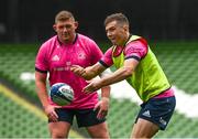 14 April 2022; Luke McGrath and Tadhg Furlong during a Leinster Rugby captain's run at the Aviva Stadium in Dublin. Photo by Harry Murphy/Sportsfile