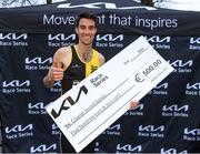 14 April 2022; Race winner Eoin Everard from Kilkenny City Harriers AC after the Streets of Kilkenny Kia Race Series in Kilkenny. Photo by Matt Browne/Sportsfile