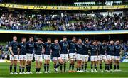 15 April 2022; Leinster players stand for a minutes silence in support of Ukraine before the Heineken Champions Cup Round of 16 Second Leg match between Leinster and Connacht at Aviva Stadium in Dublin. Photo by Harry Murphy/Sportsfile