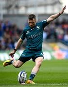 15 April 2022; Jack Carty of Connacht kicks a penalty during the Heineken Champions Cup Round of 16 Second Leg match between Leinster and Connacht at Aviva Stadium in Dublin. Photo by David Fitzgerald/Sportsfile